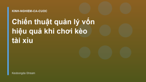 Read more about the article Chiến thuật quản lý vốn hiệu quả khi chơi kèo tài xỉu